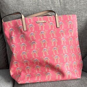 Kate Spade Spice Things Up Pink Camel Pattern Tote